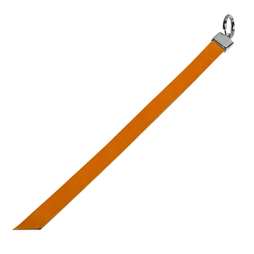 10mm brede leren sleutelhanger label orange