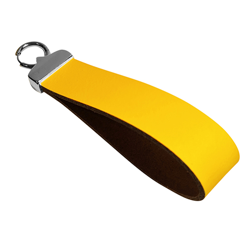 20mm brede leren sleutelhanger label bright yellow