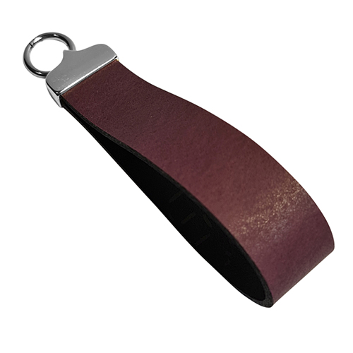20mm leren sleutelhanger label graveren burgundy