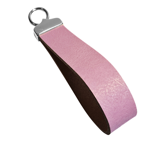 20mm brede leren sleutelhanger label pink