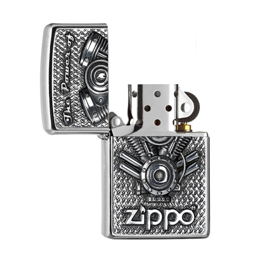 Zippo aansteker V Motor open