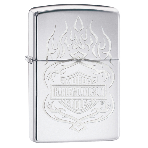 Zippo Harley Davidson Logo in Flame