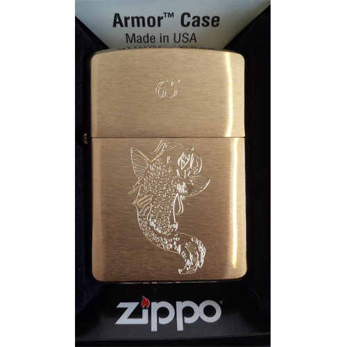 Zippo armor case brass brushed inclusief graveren