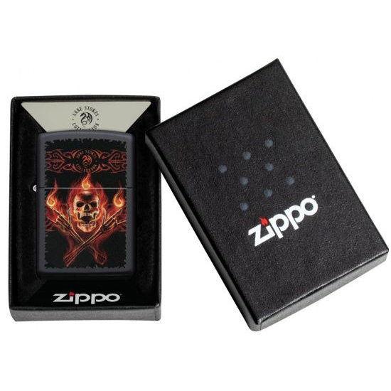 Zippo Anne Stokes Skull with Flames
