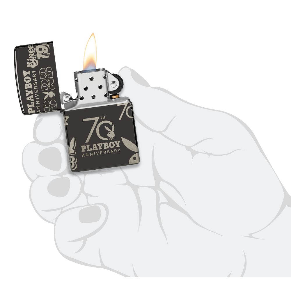 Zippo Playboy 70th Anniversary Lighter in hand