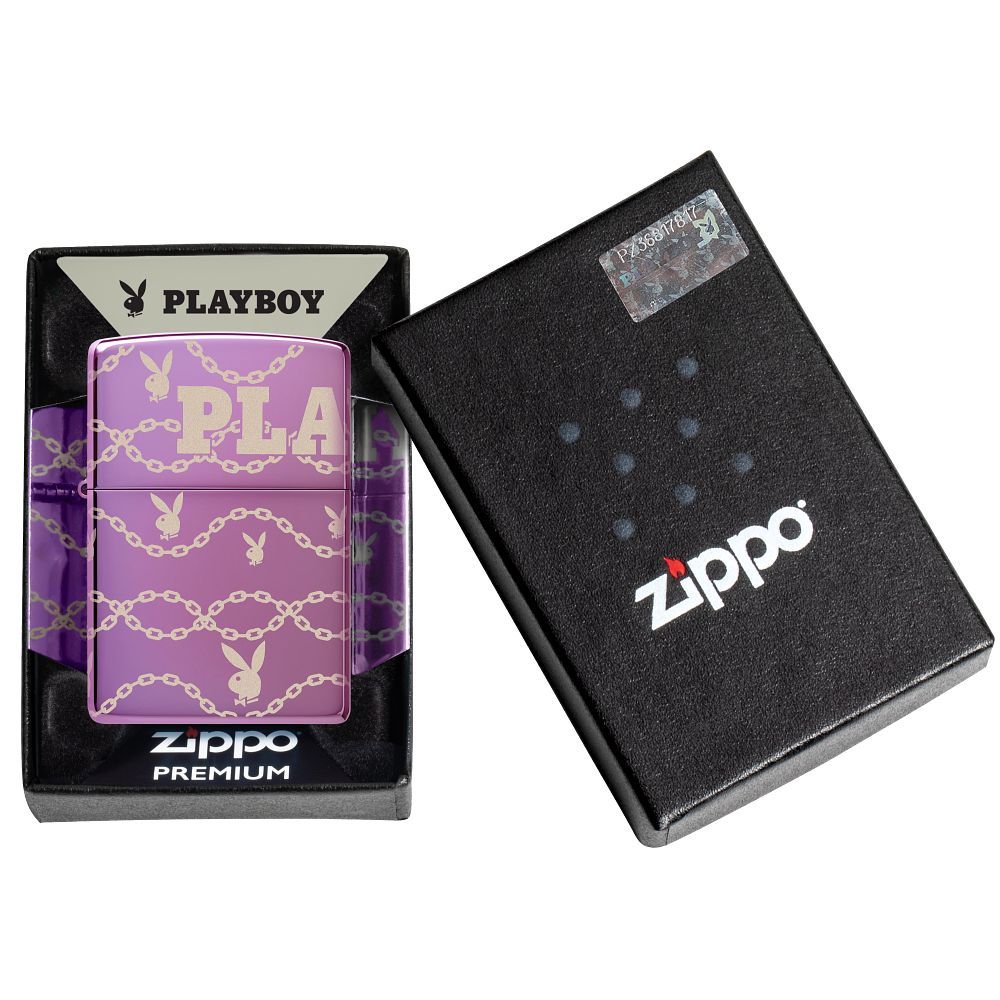 Zippo Purple Playboy Design. In verpakking