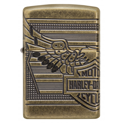  Zippo  Harley  Davidson  Brass Antique COTY 2019  Collectible