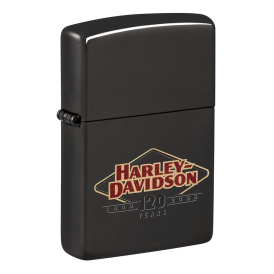 Aansteker Zippo Harley Davidson 120 years black ice graveren