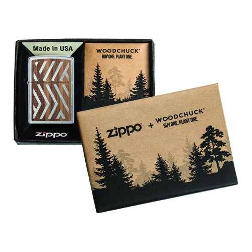 Zippo Woodchuck Herringbone Sweep verpakking