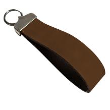 20mm brede leren sleutelhanger label brown