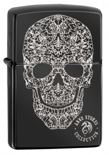 Zippo aansteker Anne Stokes skull design