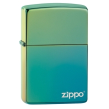 Zippo aansteker regular Teal Zippo logo