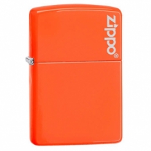 Zippo Regular Neon Orange W/ Zippo Logo