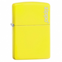 Zippo Regular Neon Yellow W/ Zippo Logo