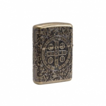 Zippo aansteker St. Benedict achterzijde