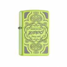 Zippo groen met sierlijk logo