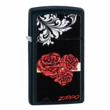 Zippo ornate roses design