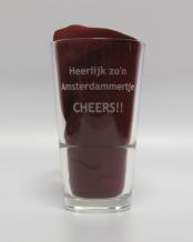 Bierglas Amsterdammertje inclusief tekst graveren