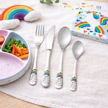 Zilverstad Kinderbestek Unicorn 4-delig kleurenprint inclusief graveren