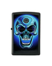 Zippo black matt with Colored Skull image