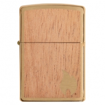 Zippo Woodchuck Brushed Brass achterzijde