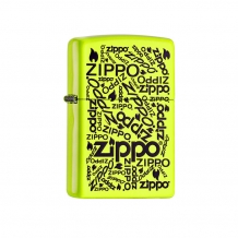 Zippo Fluoriserend groen met logo\'s