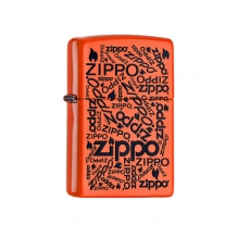 Zippo Fluoriserend oranje met logo\'s