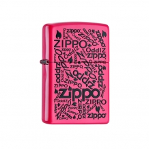 Zippo Fluoriserend roze met logo\'s