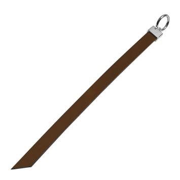 10mm brede leren sleutelhanger label brown