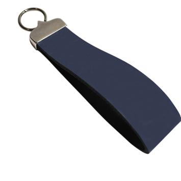 20mm brede leren sleutelhanger label jeansblue