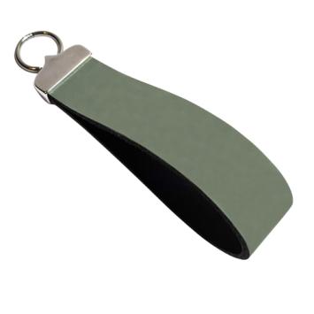 20mm brede leren sleutelhanger label softgreen