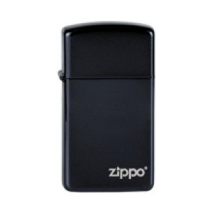 Zippo aansteker Regular Ebony Zippo Logo Slim