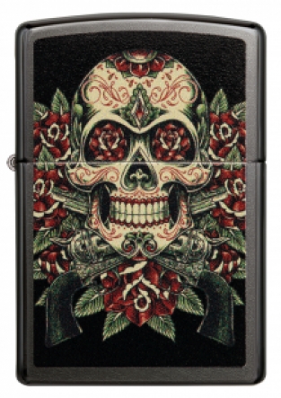 Zippo aansteker Skull Roses Design