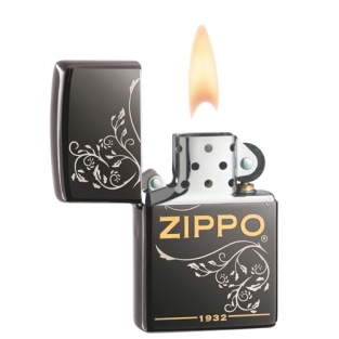 Zippo 1932 Black Ice met logo