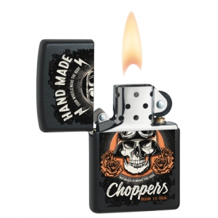 Zippo Biker Skull mat zwart