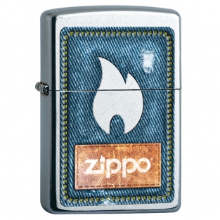 Zippo Denim Zippo and Flame