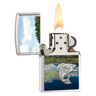 Zippo Fish in Lake chroom brushed