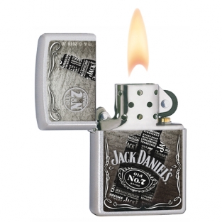 Zippo Jack Daniels Old No7 Satin Chrome bottle