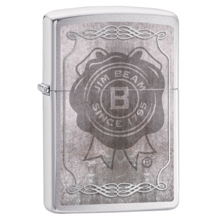 Zippo Jim Beam Logo Chrome Brushed