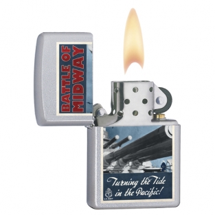 Zippo navy Battle of Midway satin chrome