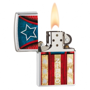 Zippo Vintage America geborsteld chroom