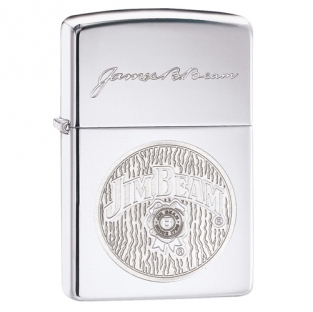 Zippo Jim Beam Round Logo Chroom