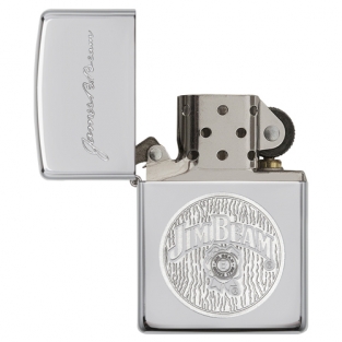 Zippo Jim Beam Round Logo Chroom Highpolish