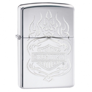 Zippo Harley Davidson Logo in Flame