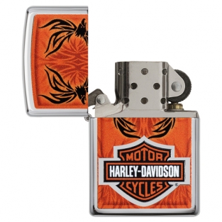Zippo Harley Davidson Orange Tribal highpolish