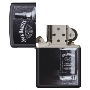 Zippo Jack Daniel's Bottle Black Matte open