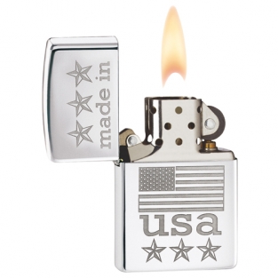 Zippo Made in USA with flag gravure
