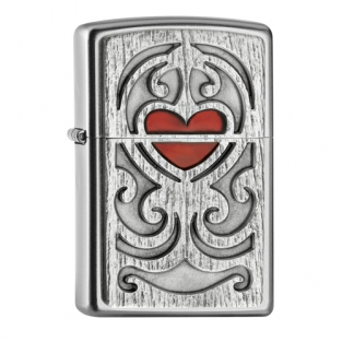 Zippo wood carving heart emblem