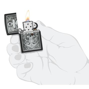 Zippo Skull with Anchor in hand