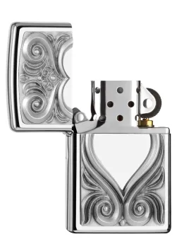 Zippo Heart Antique Emblem Open